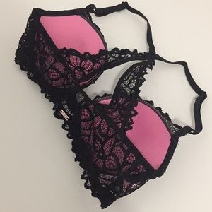 Racerback push-up bra with lace